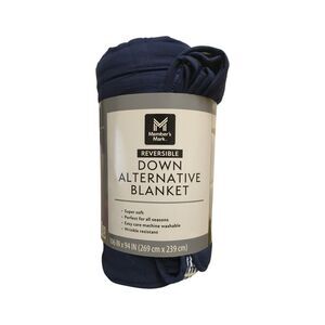 Titan Stripe Indigo - Member's Mark Oversized Down Alternative Reversible Blanke